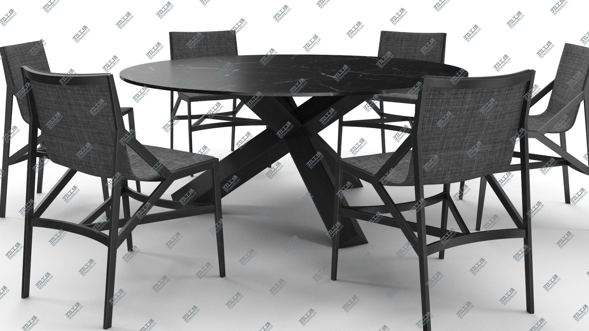 images/goods_img/2021040233/Cassina DiningT able Chair Set Black Marble Suit 3D model/5.jpg